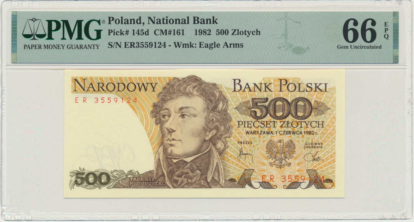 Banknot 500 złotych 1982 – ER – PMG 66 EPQ